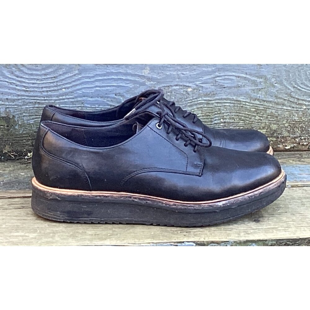 Clarks Women’s Black Leather Oxford Wedge Comfort Lace-Up Shoes Size 9M - Picture 3 of 8